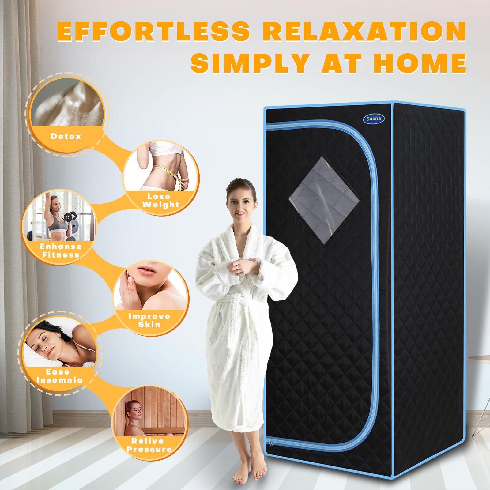 Oversized Personal Sauna Tent for Home Spa, Portable Infrared Sauna Tent Full Size