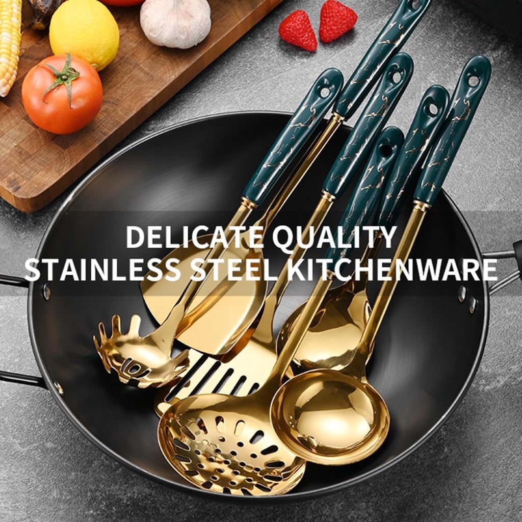 7Pcs Kitchen Utensils Set Stainless Steel Cooking Utensils Set Heat Resistant