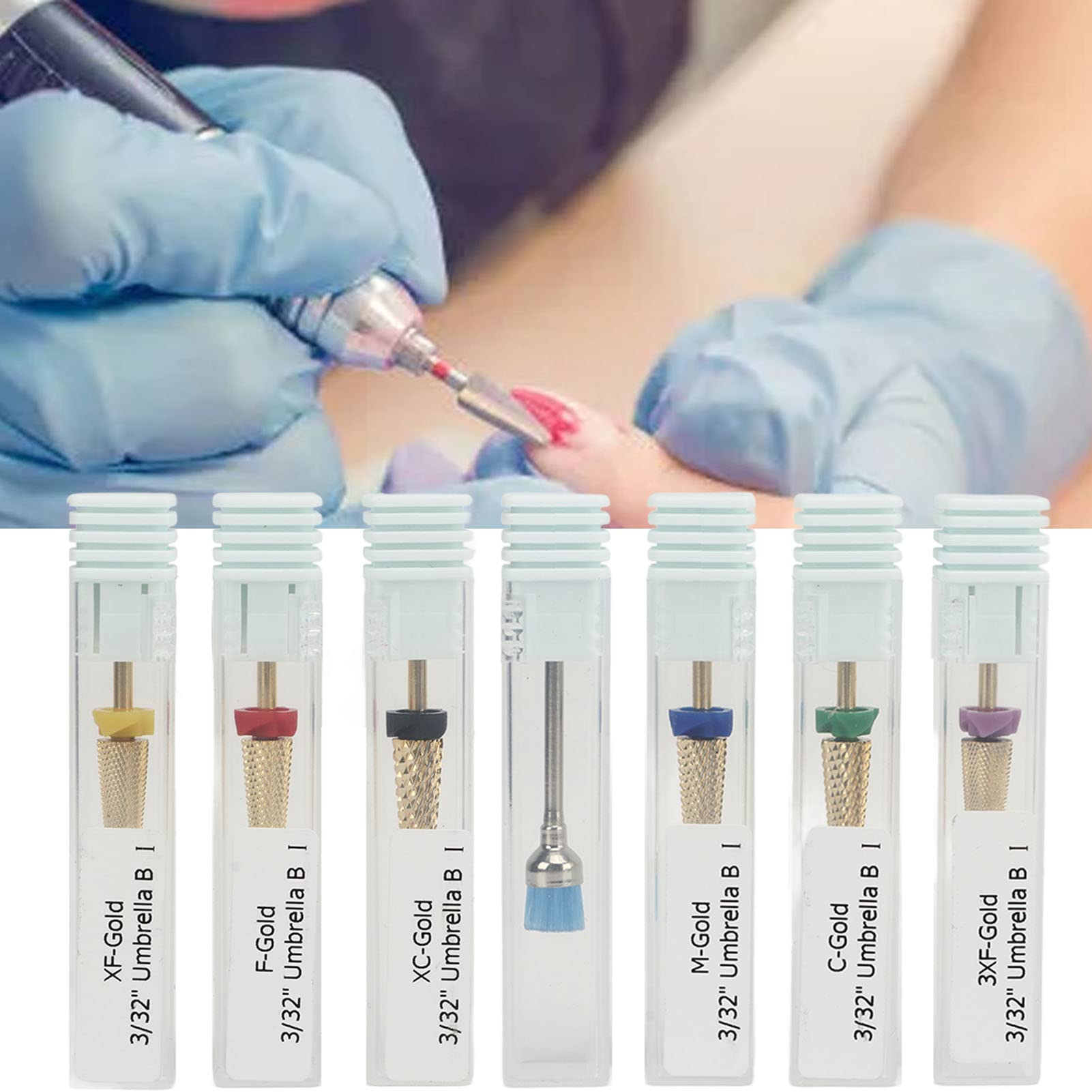 7 punte per fresa per unghie in acciaio inossidabile, testine di ricambio per fresa per unghie per manicure