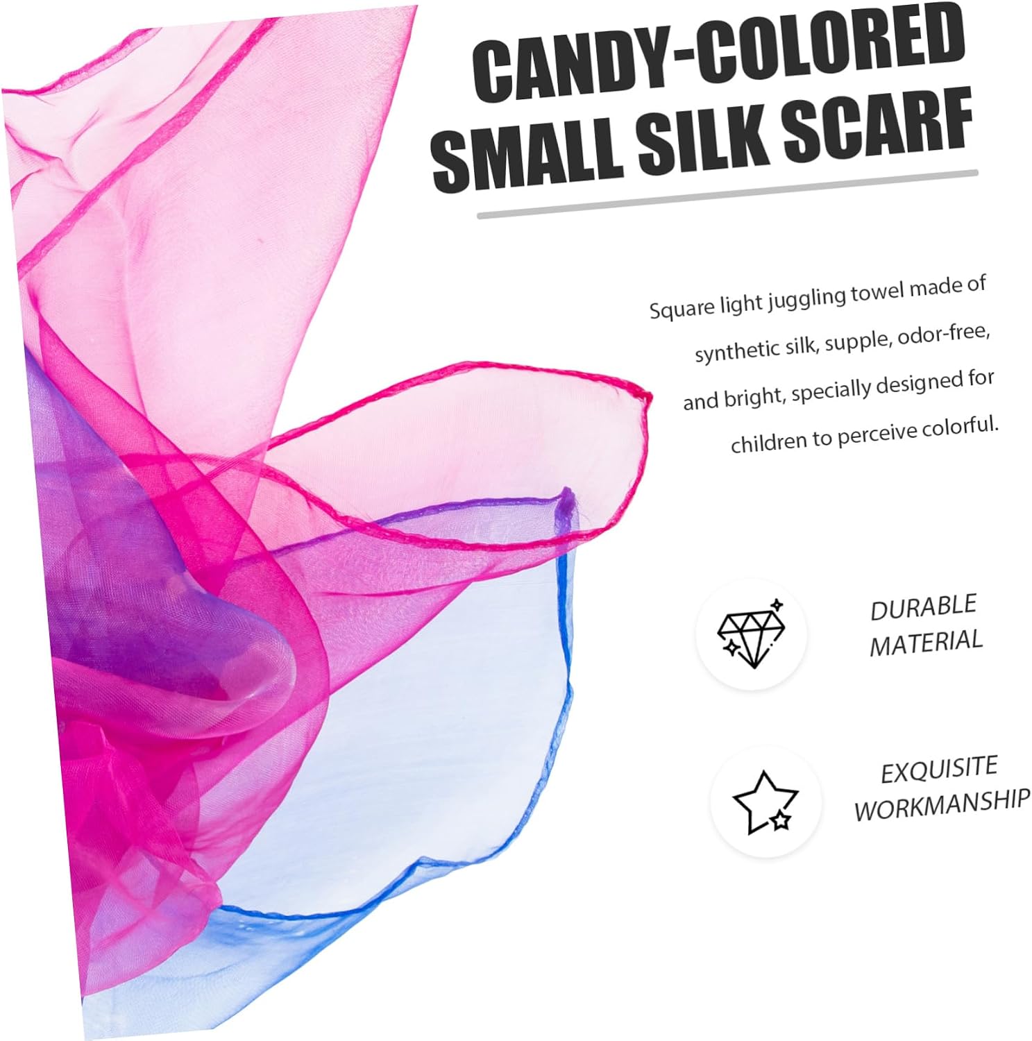 COLLBATH Play Scarf Scarves for Play Children Toys Performance Scarf Play Scarves Dancing Scarves Square Dance