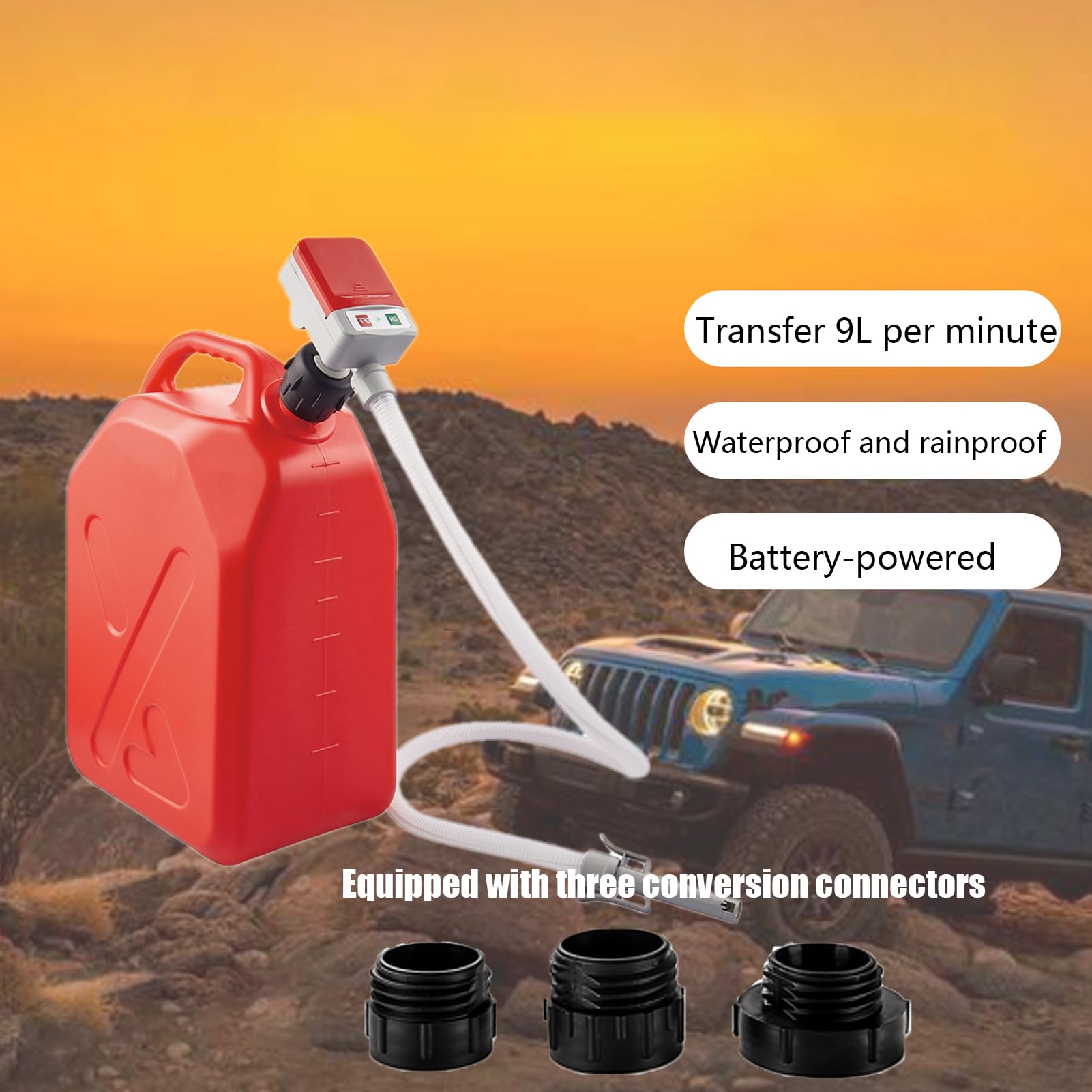 Bomba de Fluidos Bomba Portátil Para Líquidos | Dispositivo de Transferencia Alimentado por Batería con Protección contra Sobrellenado, Manguera Extra Larga y