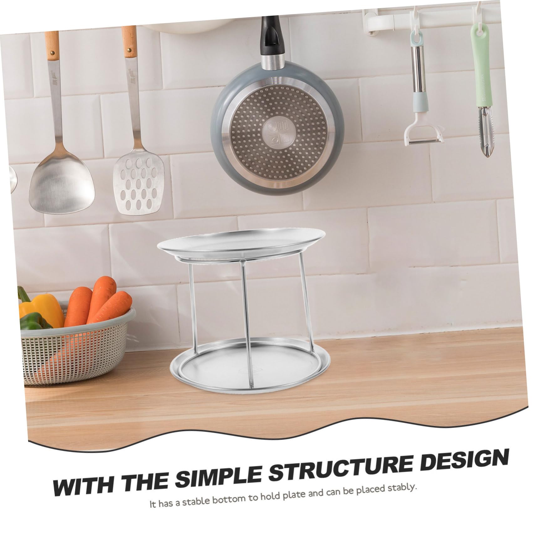 Mikikit Vassoio Acciaio Inox Doppio Strato per Buffet Frutti di Mare, Supporto Elegante in Acciaio Inossidabile per Esposizione Ostriche, Gamberi e Granchi per Uso Party