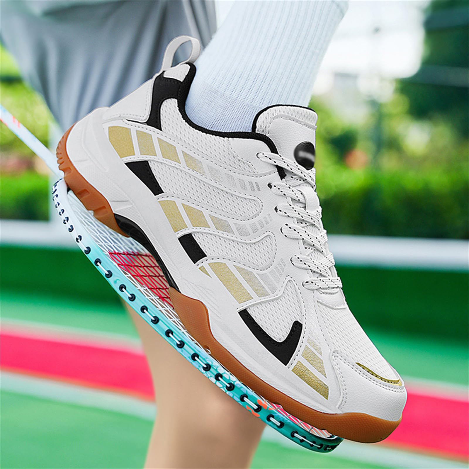 JiuQing Męskie lekkie buty do badmintona buty do gry w hali antypoślizgowe treningowe fitnessowe do pickleballa