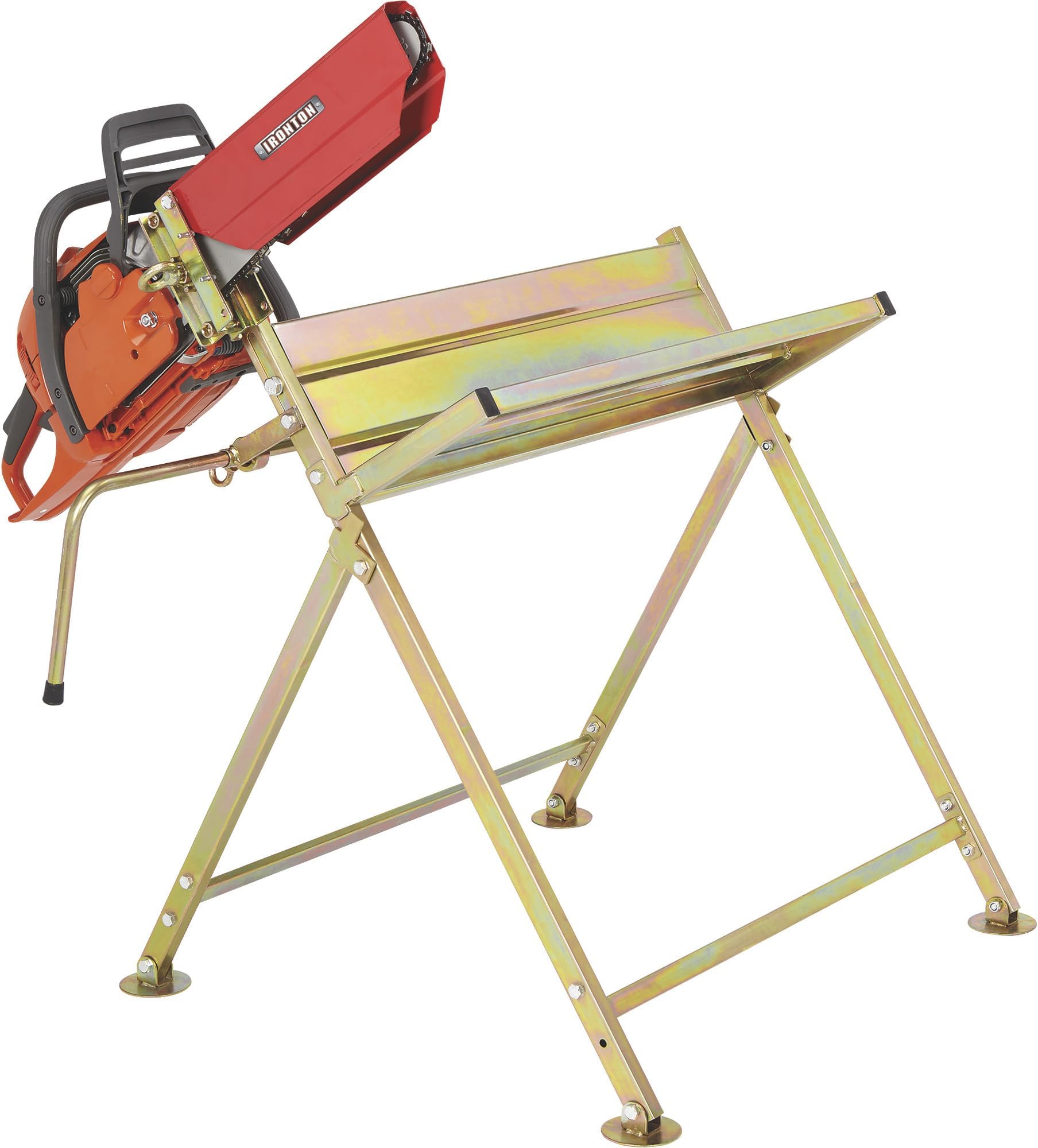 Ironton Chainsaw Sawhorse Holder, Log Cutting Stand Ironton Sawhorse With Chainsaw Holder, Holds Logs To 6ftL X 8.75inDia, 220-Lb Capacity, With Chainsaw Holder, Log Saw Horse Stand Saw Logs