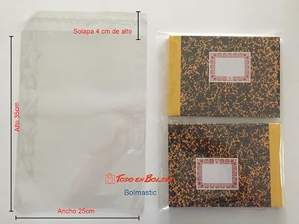 Bolmastic Bolsa de Polipropileno con Solapa Adhesiva de 25 x 35 cm (100  Unidades) : Hogar y cocina
