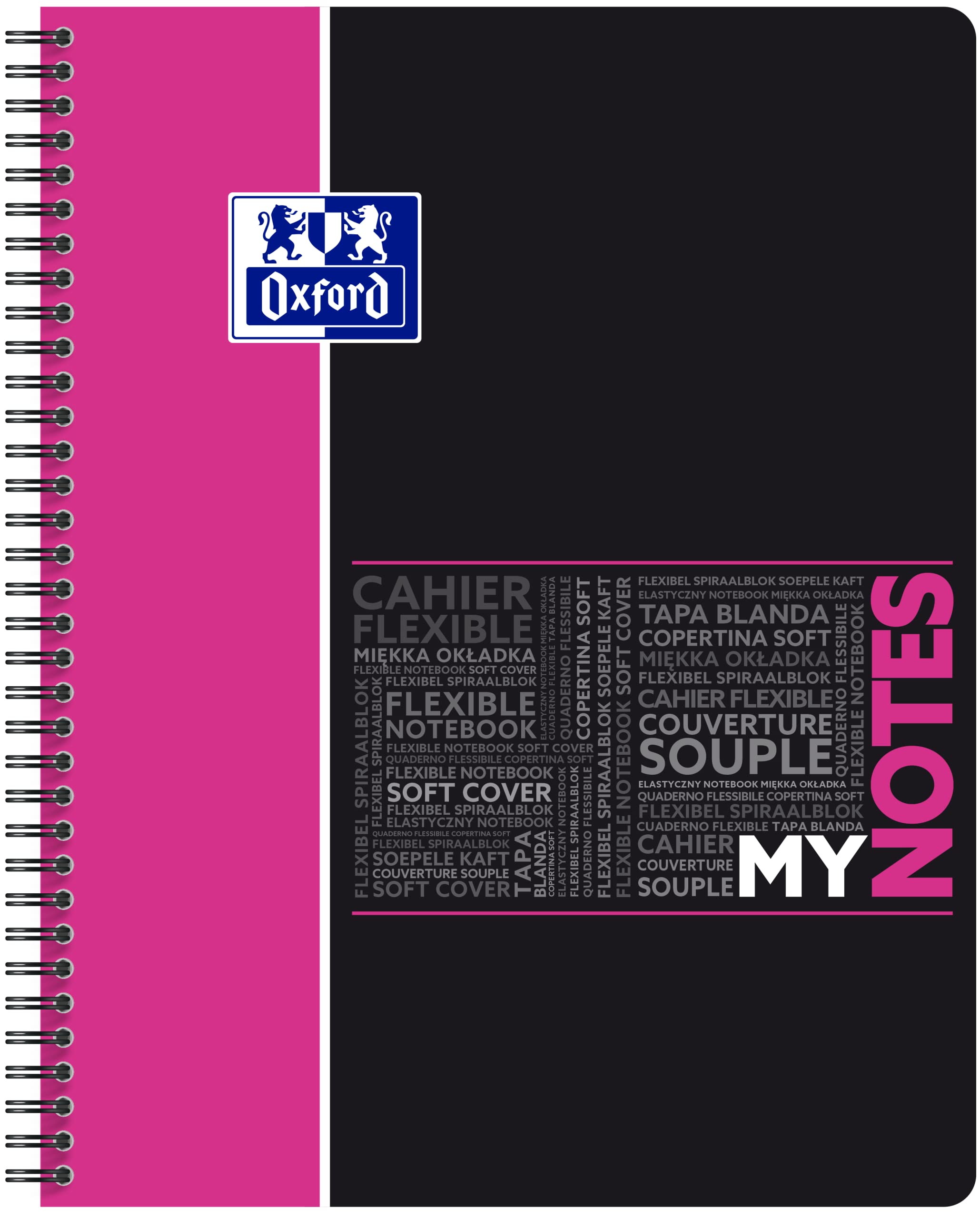 OXFORD MyNotes Cahier Spirale A4+ Grands Carreaux Seyès 160 Pages Reliure Intégrale