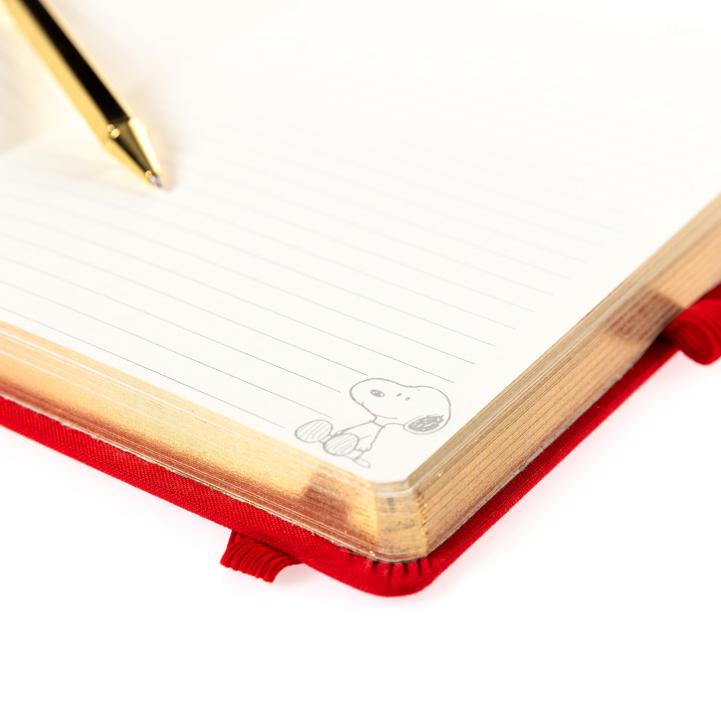 Graphique Luxe Collection Snoopy liniertes Tagebuch mit Stift, Hardcover-Tagebuch, Notizbuch zum Schreiben, Goldfolienprägung, 160 Seiten, 15,2 x 20,3 cm