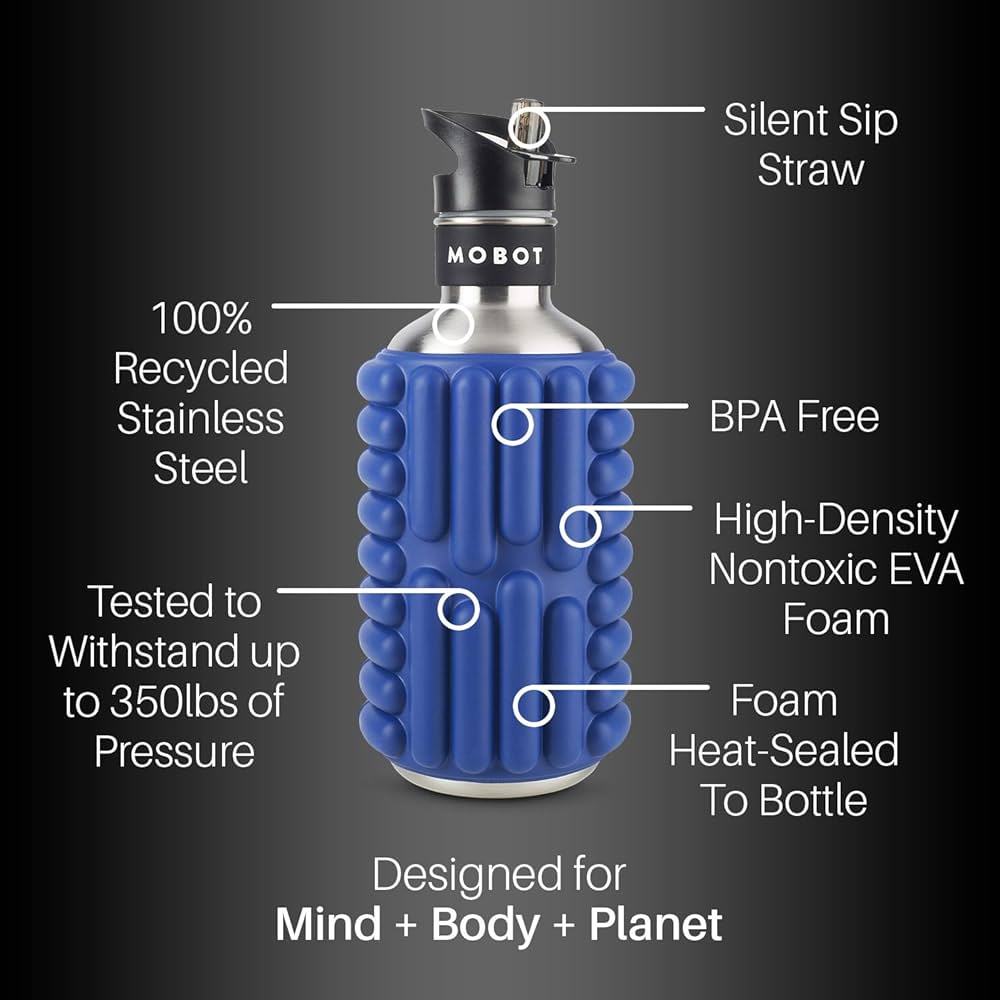 MOBOT オフィシャル – Big Bertha 40オンス – フォームローラーウォーターボトル – 高性能ステンレススチール – 旅行用に設計