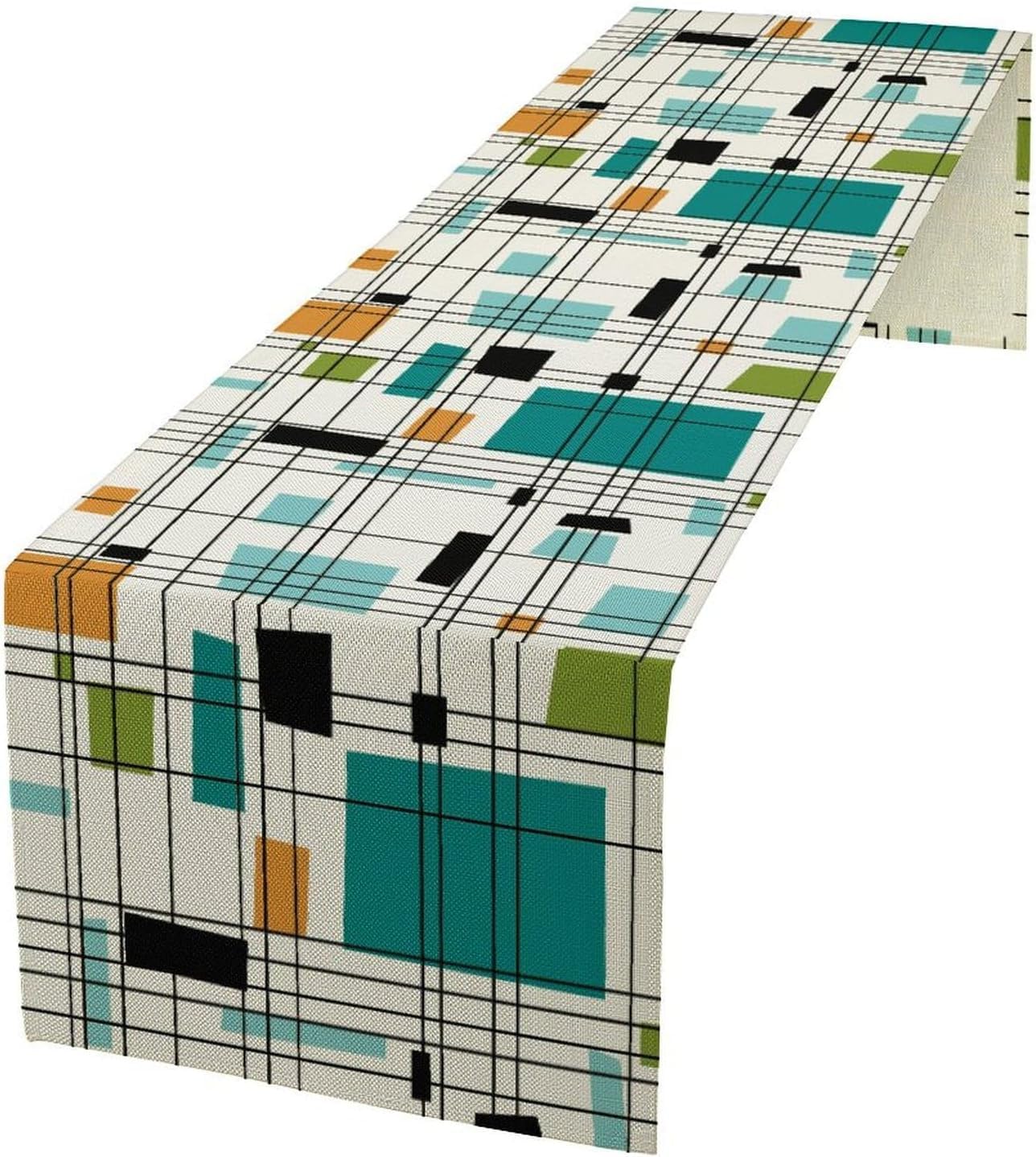 Mid Century Geometric Table Runner,Table Runners for Kitchen Dining Modern Tables Decor Decoration for Kitchen Family Dinner Table Holiday Party 13 x 90 Inch โ image 1