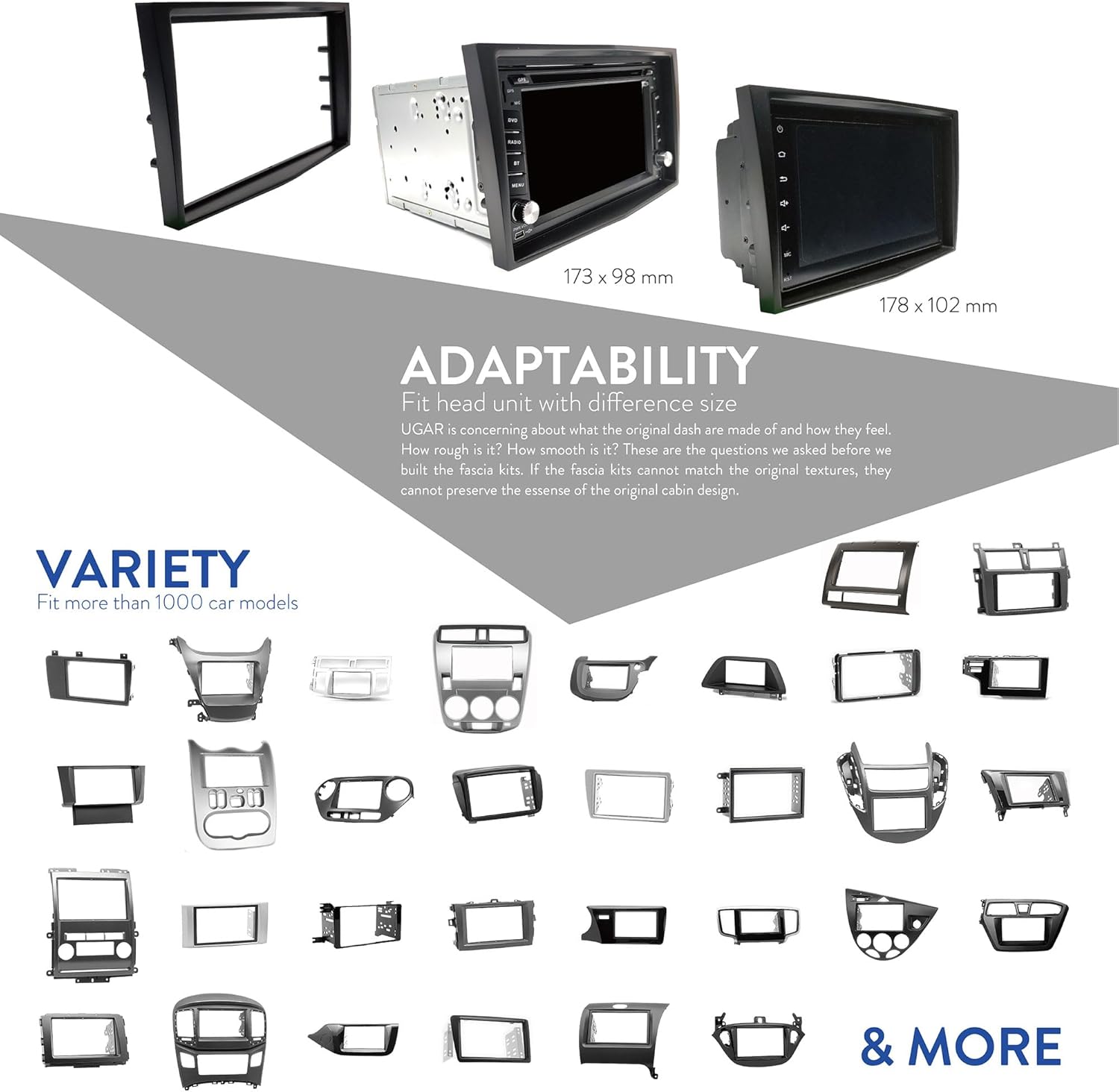 UGAR 11-669 Compatible for Honda City 2008-2014; Ballade 2011-2014 Car Radio Stereo Dash Installation Mount Kit