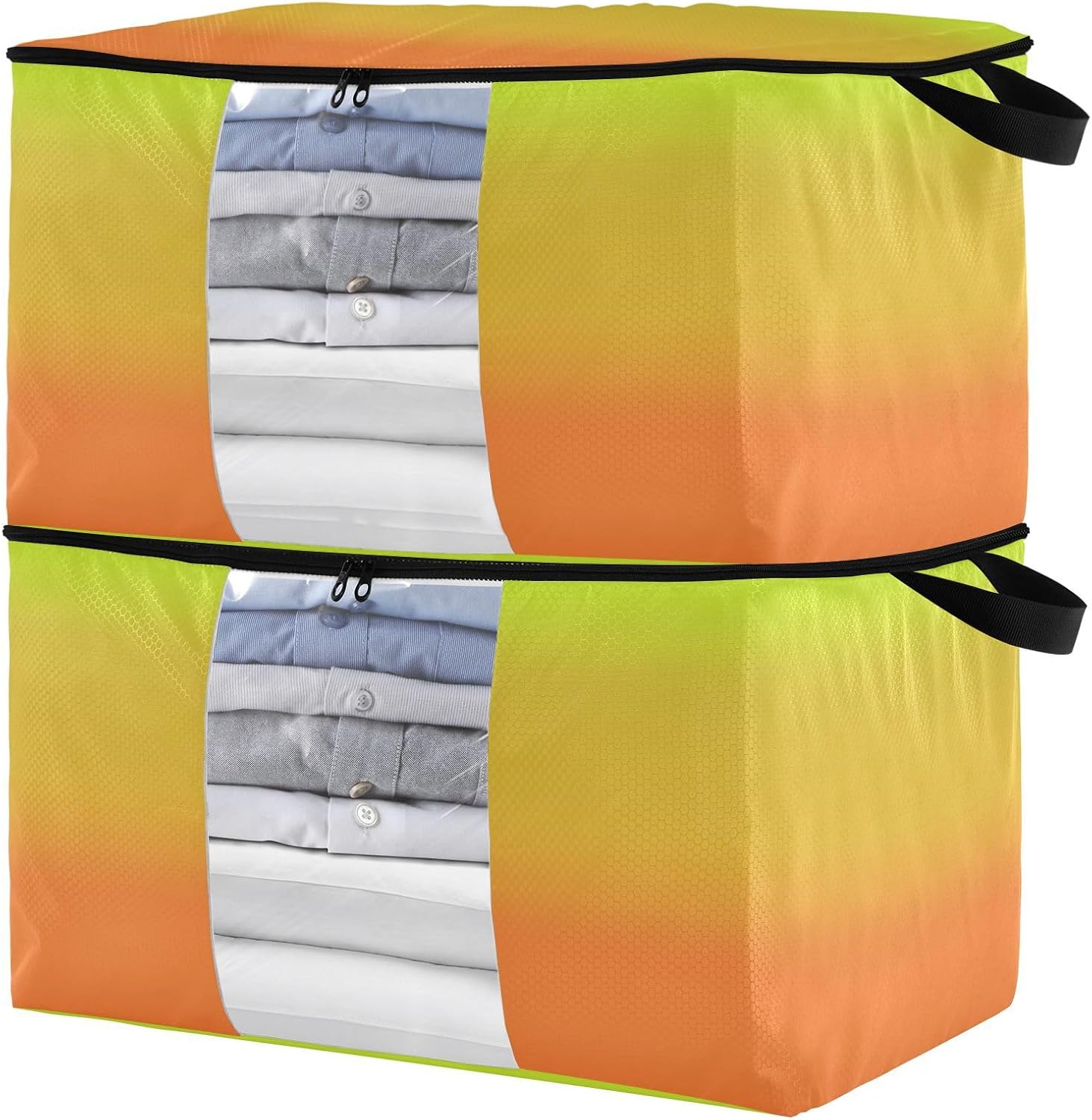 2 Pack Under Bed Storage Foldable Orange Red Gradient Organization And Storage Bedroom Closet Foldable Bins For Clothes With Lids Bed M image 2