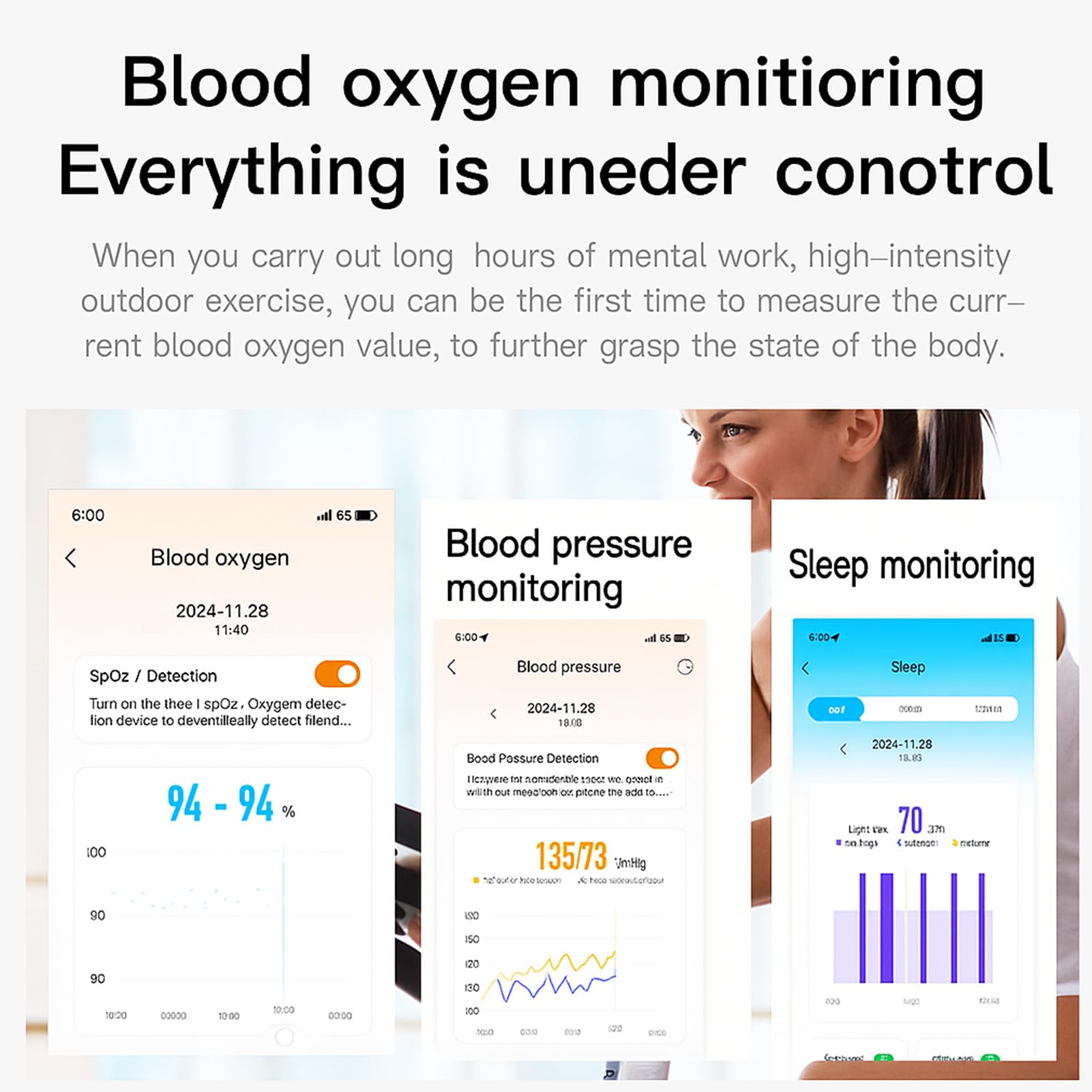 Elprico Banda de Rastreador de Fitness sin Pantalla, Actividad Impermeable y Monitor de Sueño con Batería de 45 Días, Banda de Salud Inteligente para Hombres y Mujeres (Black)