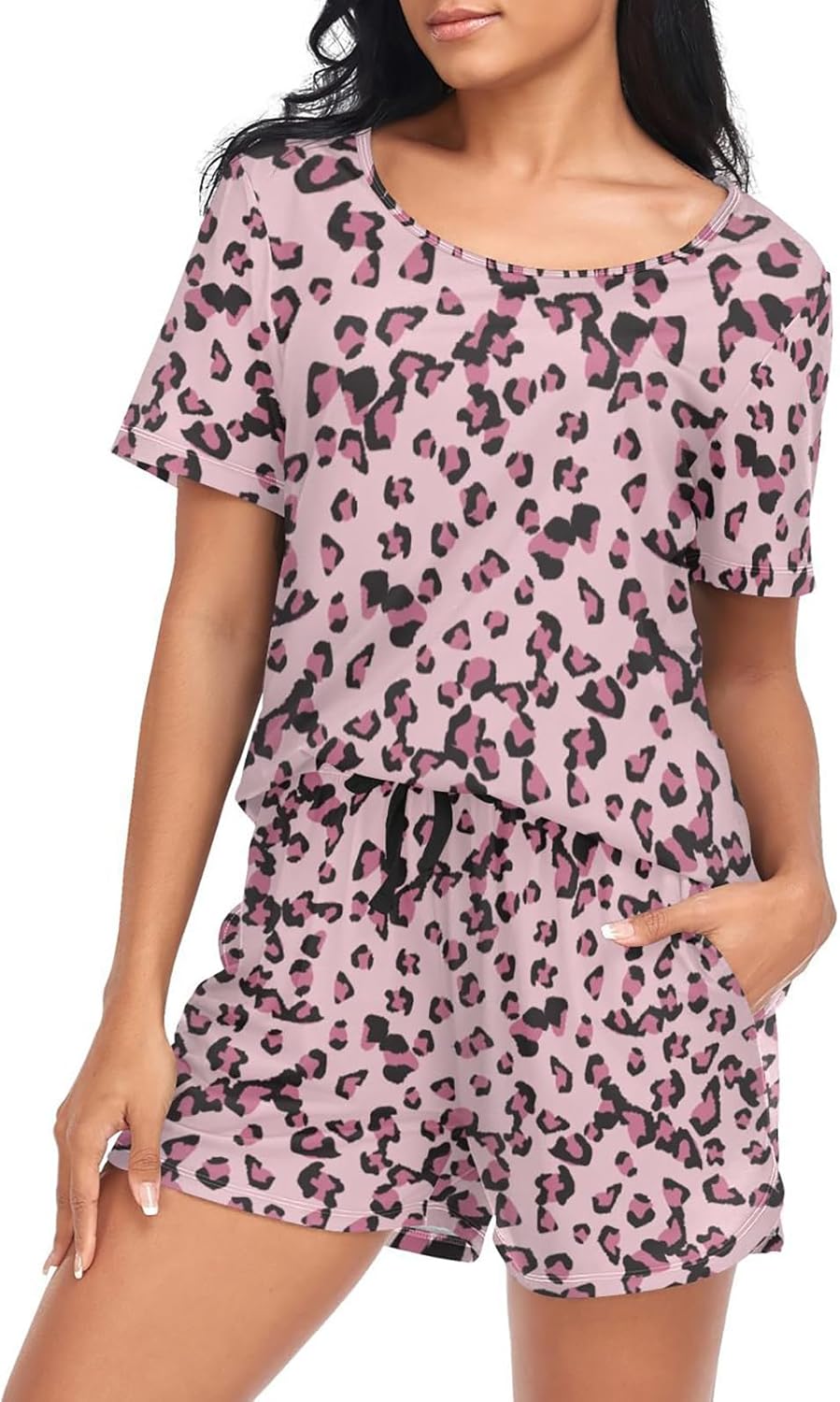 Pajamas for Women Set 2 Piece Short Sleeve Stylish Print Womens Pajama Sets Soft Sleepwear Pjs Sets Cozy Loungewear - Image 4