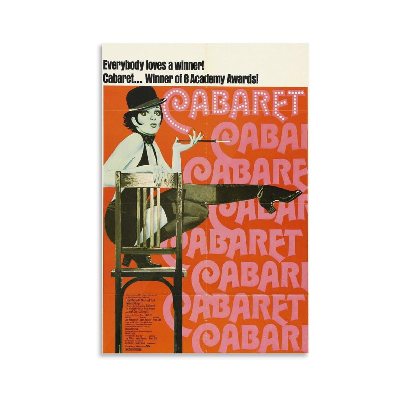 Fupmtklt Unframe-Style Cabaret Movie Vintage Pin-Ups Canvas Poster Bedroom Decor Landscape Office Room Decor Gift 12X18inch(30X45cm)