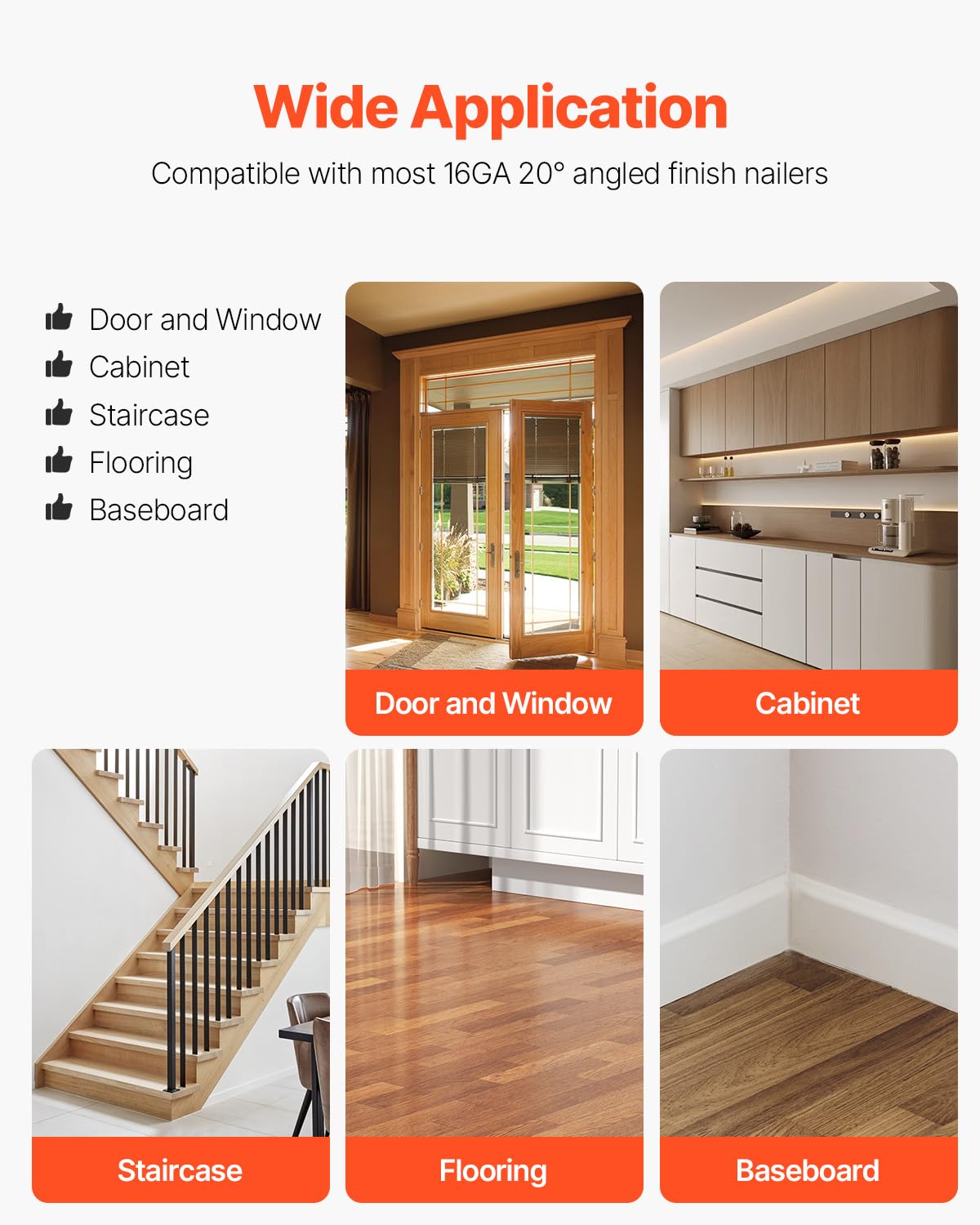 VEVOR 2000 Finish Nails - Galvanized & Rust Resistant -6 VEVOR 2000 Finish Nails - Galvanized & Rust Resistant -6
