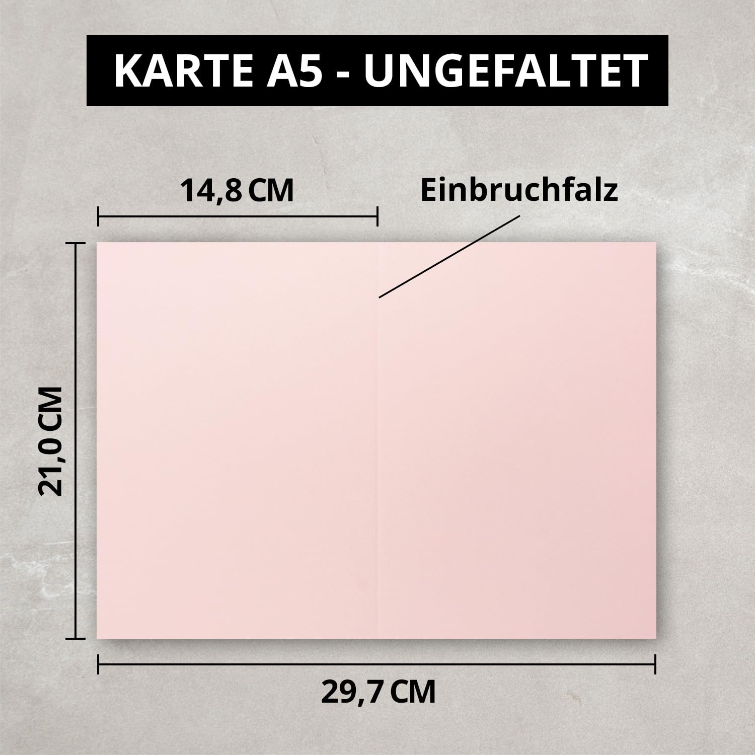 100 x zestaw kartek składanych DIN A5 w kolorze różowym z kopertami DIN C5 samoprzylepne wraz z pasującym papierem wkładanym – na duże zaproszenia i kartki na urodziny lub ślub