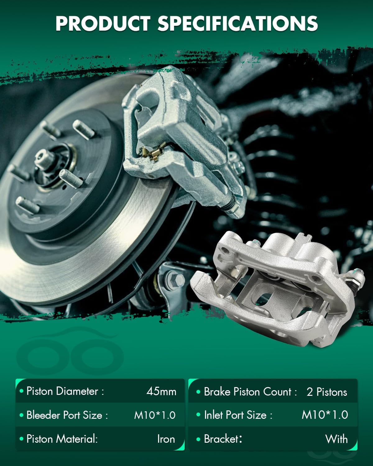 SCITOO 19B7100 19B7101 Front Left & Right Disc Brake Calipers Assembly w/Bracket For INFINITI For JX35/For QX60,For Nissan For Murano/For Pathfinder