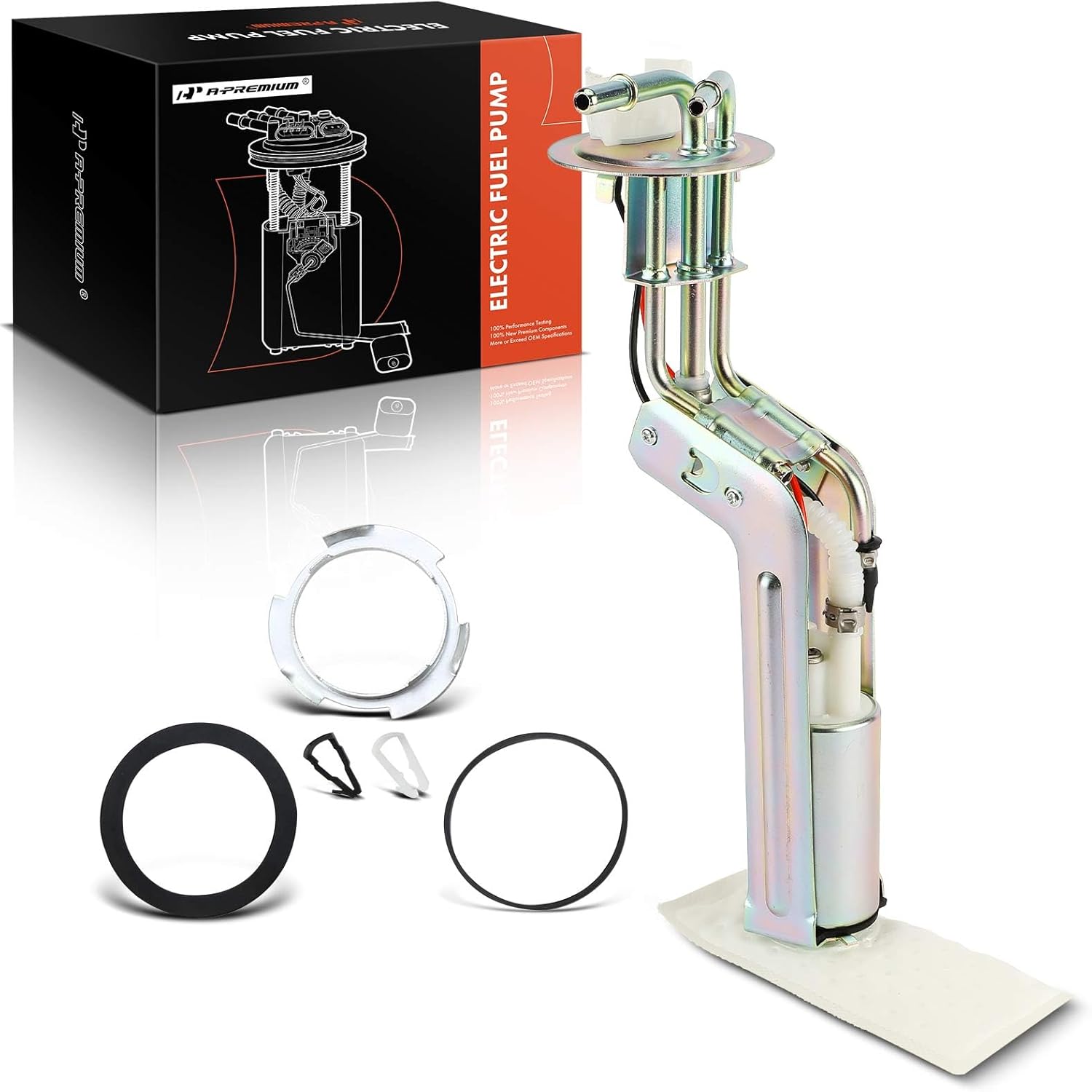 A-Premium Electric Fuel Pump Assembly Compatible with Ford Mustang 1985-1993 & Mercury Capri 1985-1986, 2.3L 3.8L 5.0L, Gas, Replace# E5ZZ9A407A, E5ZZ9A407B