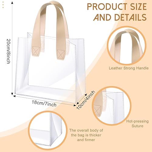 Miniatura 3 de Sweetude 24 bolsas de regalo transparentes con asa, pequeñas bolsas de regalo transparentes reutilizables y resistentes a granel para bodas,
