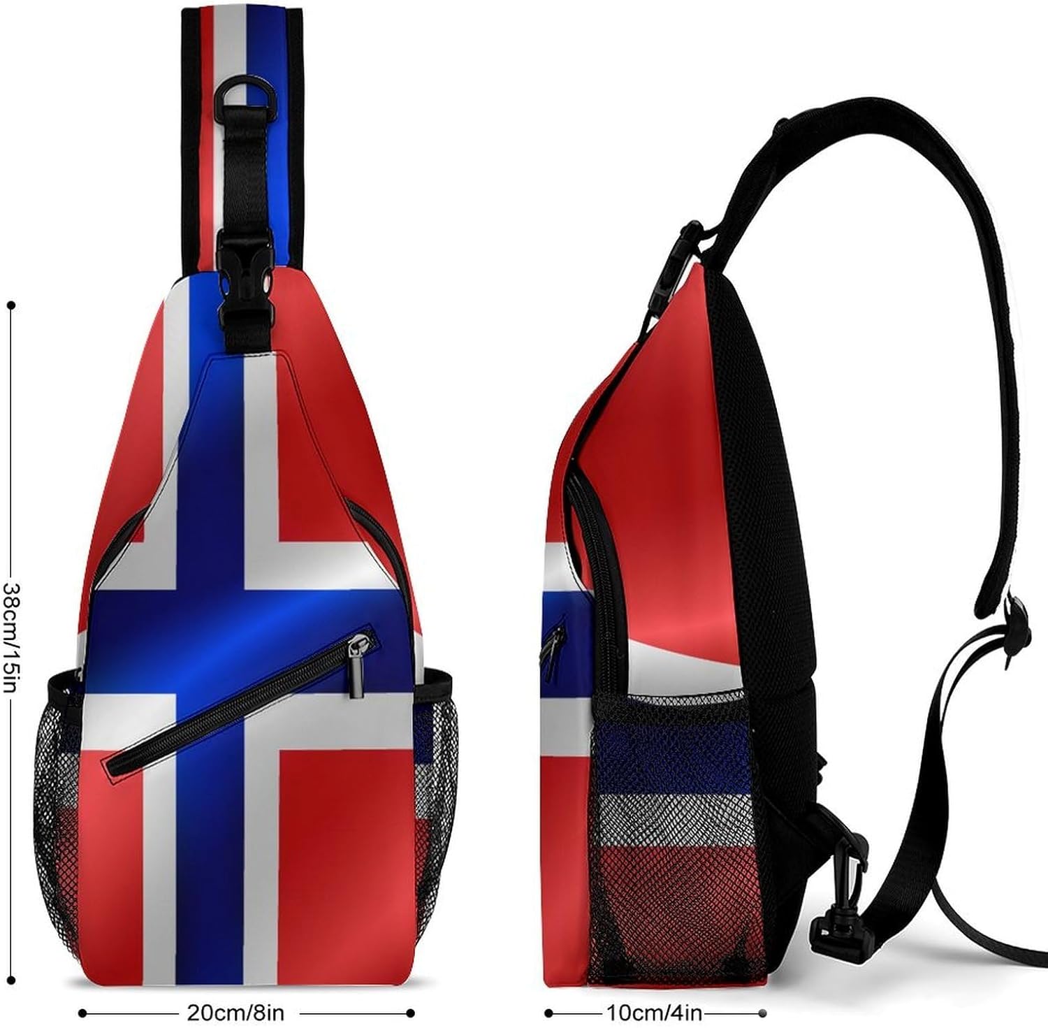 Fashion Chest Bag, Unisex Small Day Pack, Flag of Norway Cross Body Sling Pack For Travel Hiking