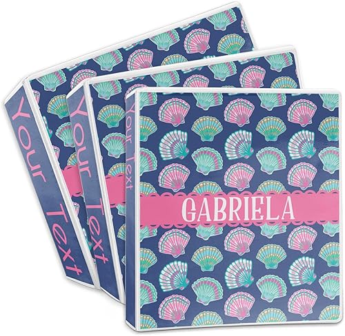 Miniatura 3 de Carpeta personalizada de 3 anillas de conchas marinas de 2 pulgadas, multicolor