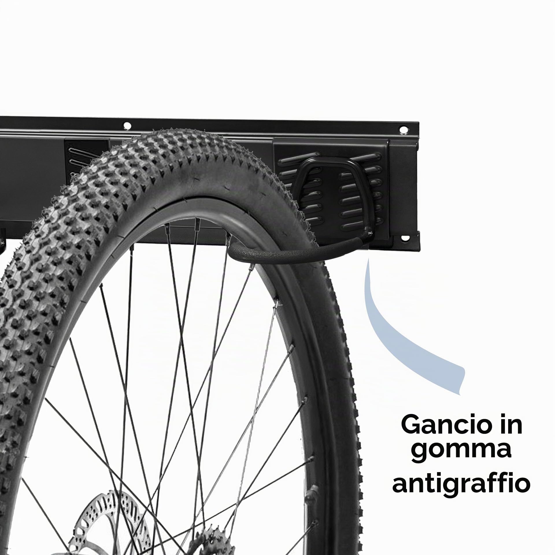 Mimoke Supporto da parete per bicicletta verticale, regolabile, per bicicletta elettrica, mountain bike e bici da strada, supporto da parete per biciclette e ganci per casco (per 6 biciclette)