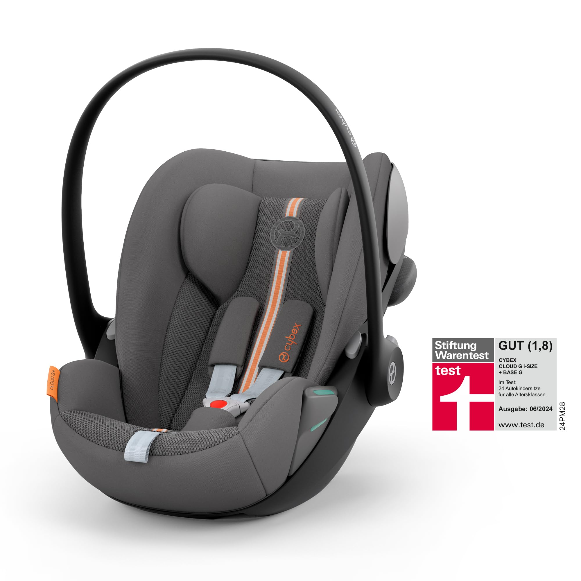 CYBEX Gold Coque Cloud G i-Size Plus, Coussin Réducteur pour Nouveau-né inclus, De la naissance à environ 24 mois, Max. 13 kg, Lava Grey