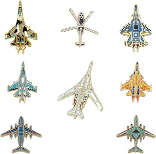 8 Style Plane Enamel Brooch Pin Airshow Space Shuttle Model Badge for Boy Man Backpack Clothes Decoration Presents Hats Decorations