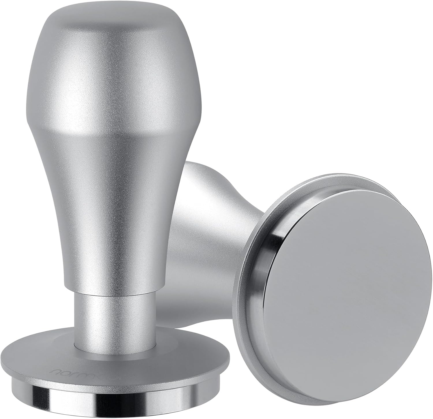 Normcore 53.3mm Coffee Tamper V4.1 with Click Sound Feedback, Spring Loaded Tamper With Stainless Steel Flat Base, Compatible with 54mm Breville Sage Espresso Machine Portafilter, Silver Silver 53.3mm Flat Base