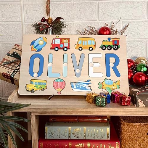 Miniatura 2 de Rompecabezas de nombres para niños pequeños de 1 a 3 años, rompecabezas personalizados con nombre de bebé, rompecabezas personalizados para bebé con