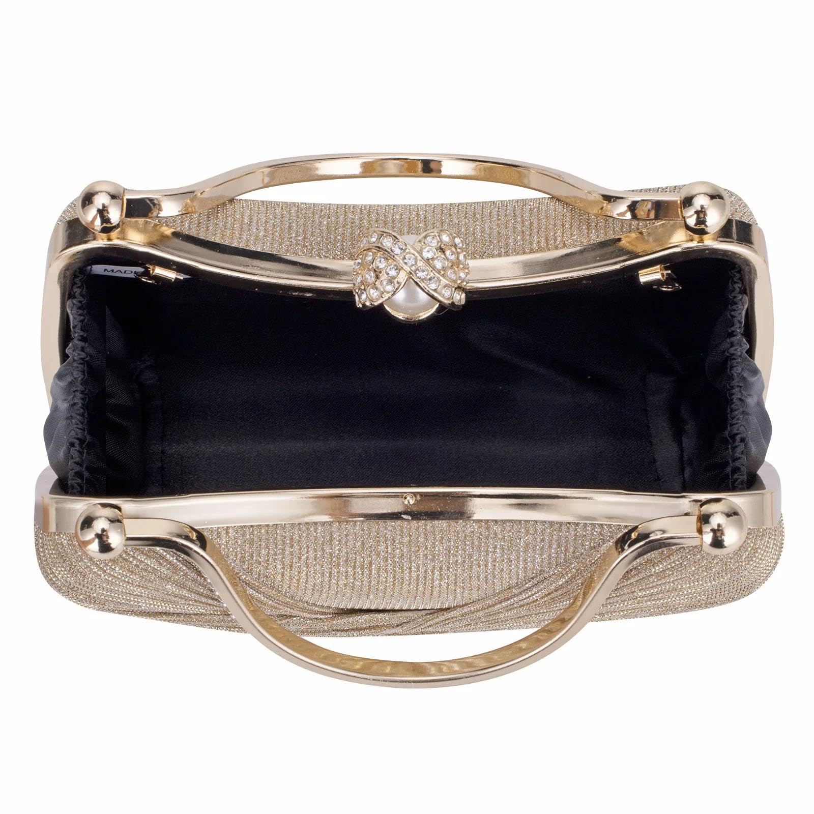 Abendtasche Damen Clutch Damen-Abend-Handtaschen Mit Kristall Perlen Pailletten Satin Gefaltete Hochzeits-Party-Geldbörse Kette Umhängetaschen