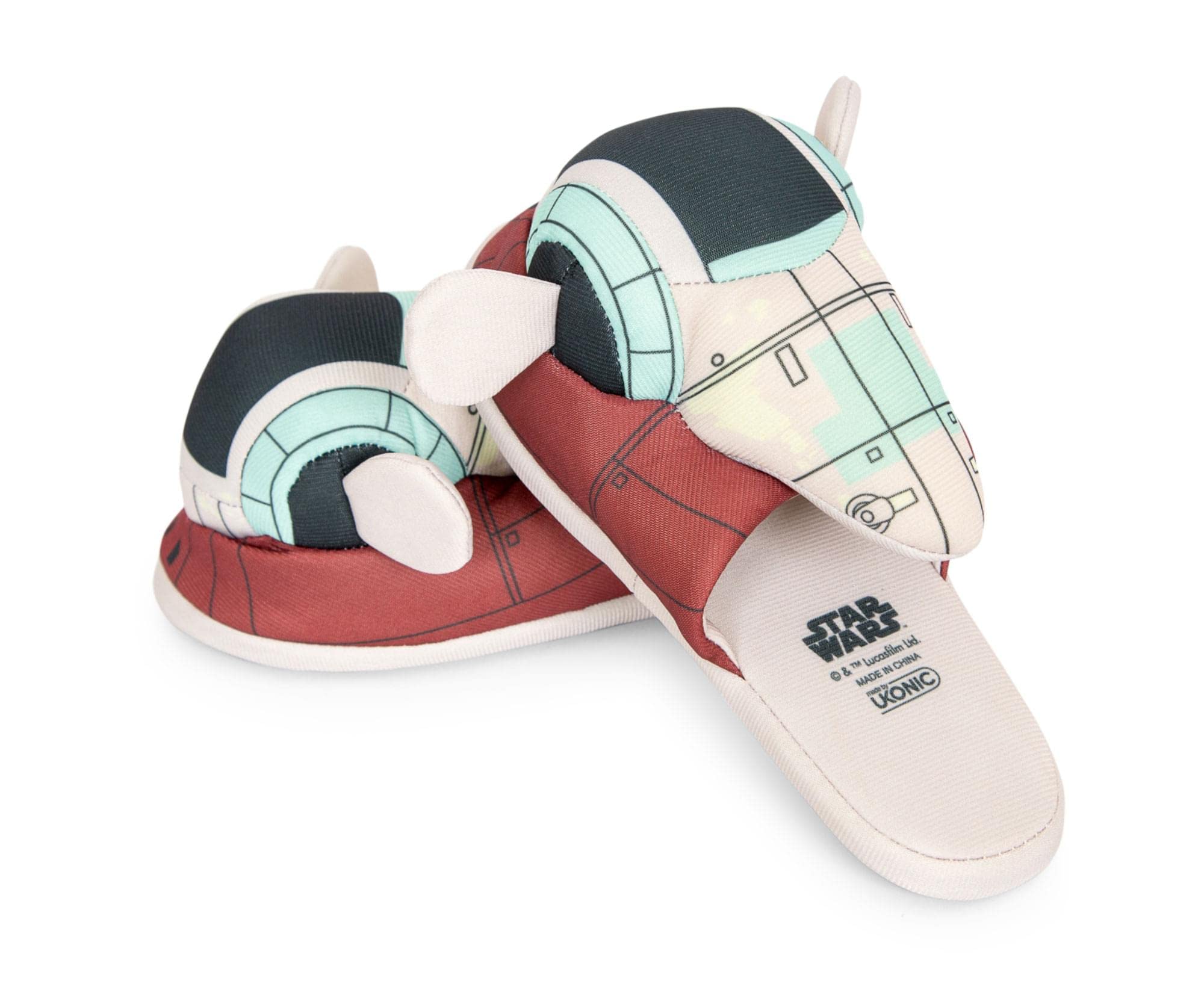 STAR WARSRobe Factory LLC Star Wars Boba Fett Firespray Gunship Unisex Slippers for Adults | Mens 13