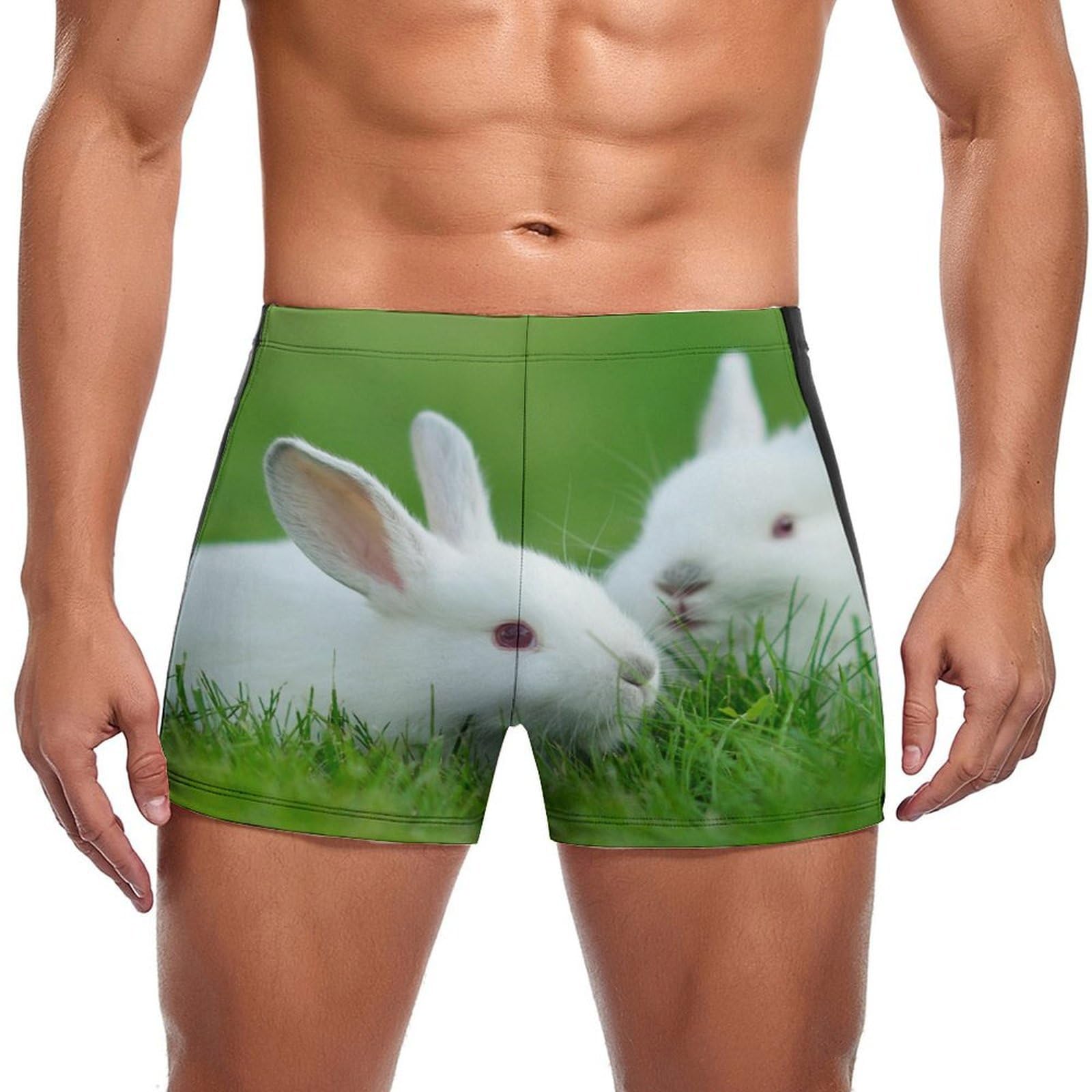 Swimming trunks homme lapin blanc mignon et boxer de bain confort - 7