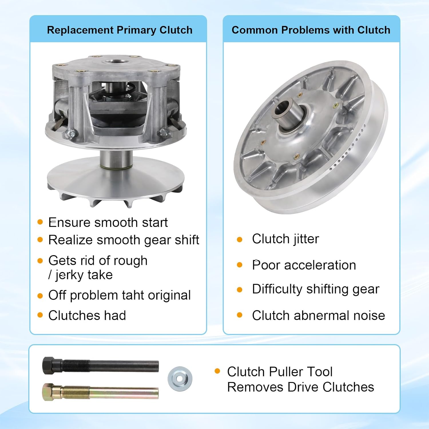 Primary & Secondary Clutches Compatible with POLARIS 570 RANGER 570，RZR 570，ACE 570，ACE 325 - Upgrade Tied Type Replace 1323038, 1323070, 1323119, 1323431