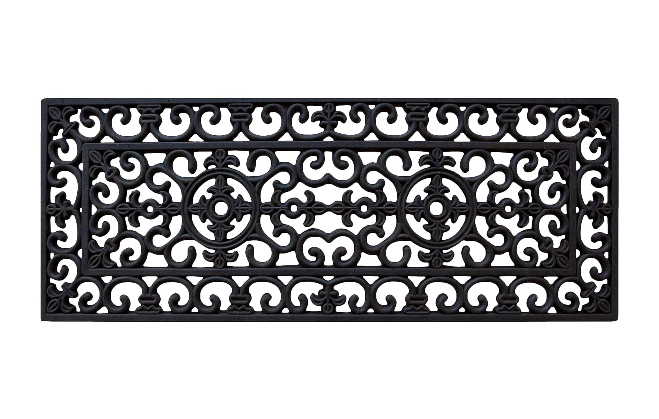 A1HC Indoor Outdoor Doormat 18x48, Natural Rubber, Audrey Rubber Entry Double Doormat Ideal for Outside entryway, Dirt Shoe Scraper Floormats