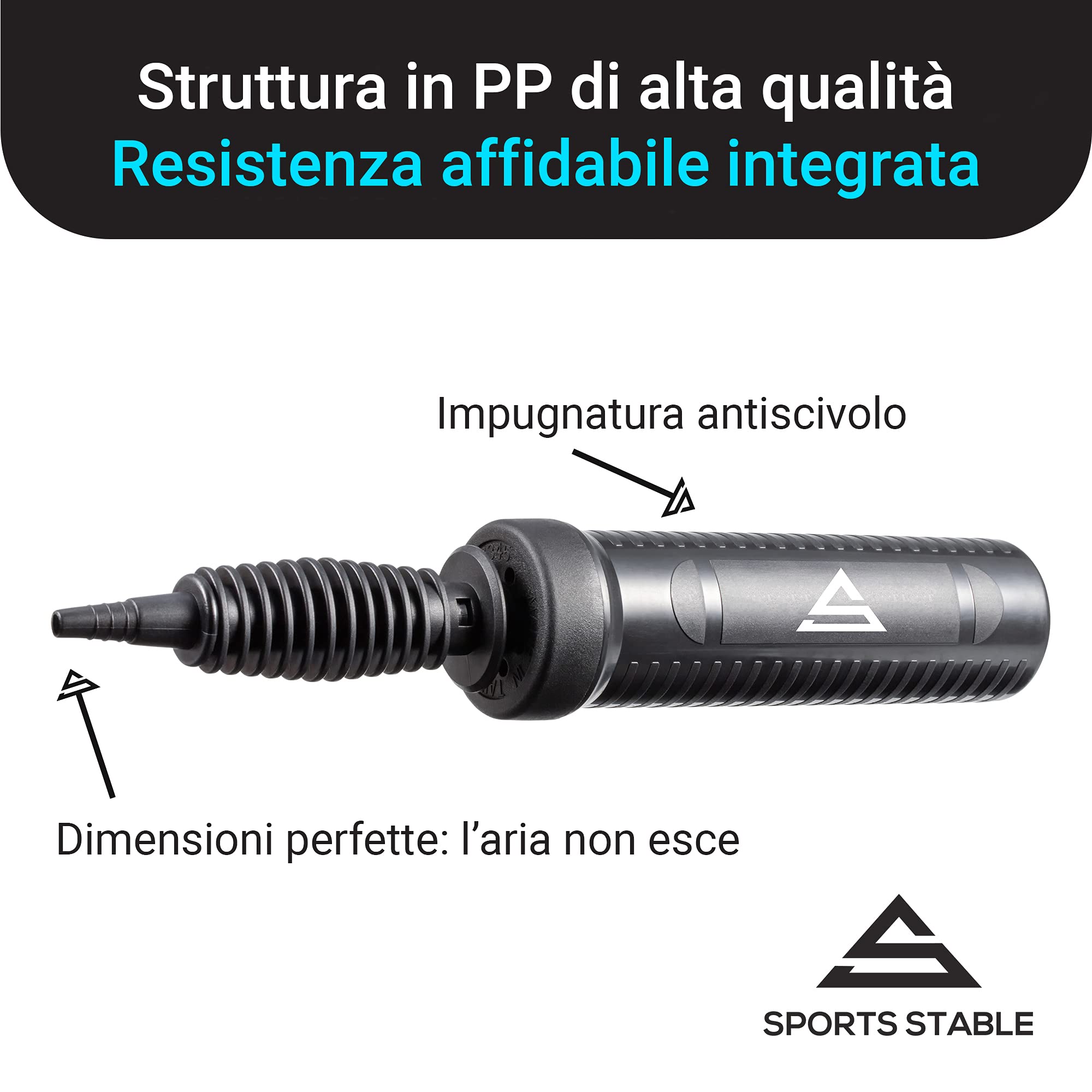 Pompa per Palla da Fitness, Pompa Manuale a Doppia Azione per Palla da Yoga, Palla da Pilates e Palloncini per Le Feste