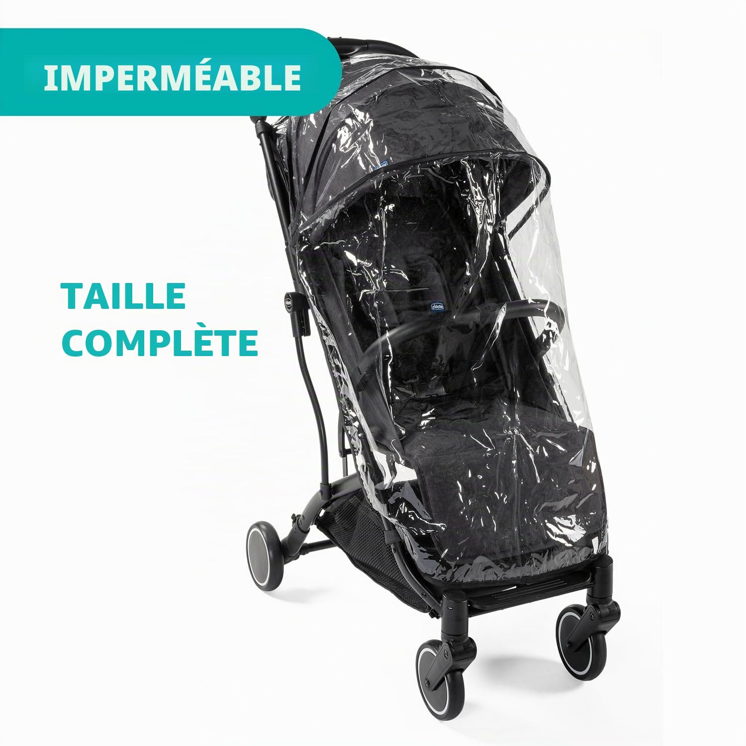 Chicco Trolley Me Poussette Canne Bébé Ultra Légère, Poussette Ultra Compact, Pliable et Inclinable, de la Naissance à 15 kg, avec Système Trolley, Housse de Pluie Incluse, et Capote Extensible, Stone