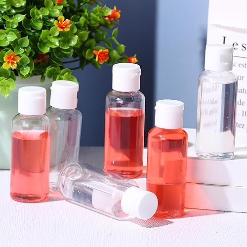 Miniatura 5 de Maxdot 300 botellas vacías de desinfectante de manos de 1.7 onzas1.7 fl oz, botellas recargables de plástico con tapa abatible, mini recipientes de