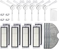 Vista 16 de LICHIFIT Cepillo de rodillo robot de barrido, cepillo lateral, filtro HEPA, trapos de limpieza Peines para 360 S5 S7 Aspiradora Accesorios
