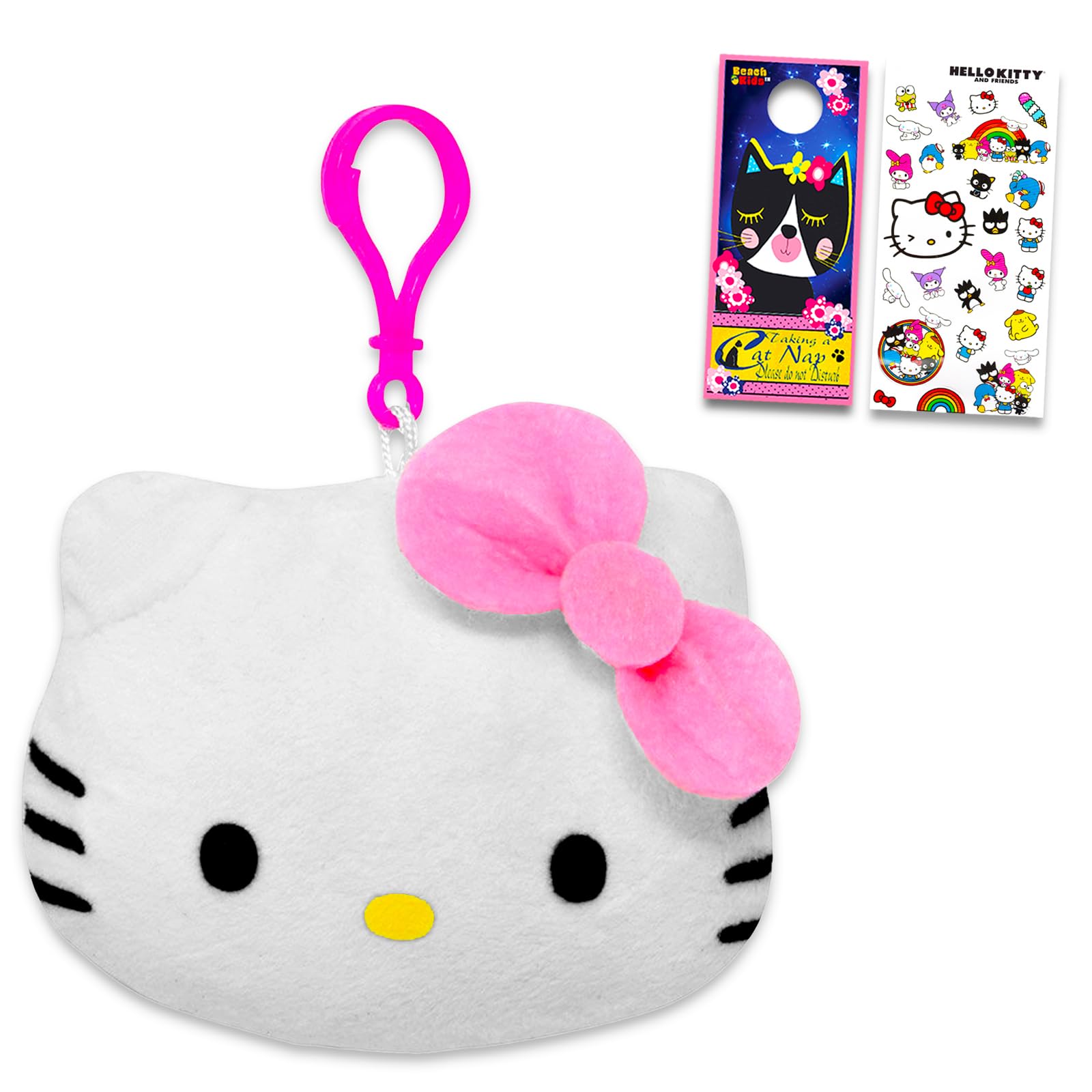 Hello Kitty Plush Keychain Set - Bundle Zipper Pull Plushie for