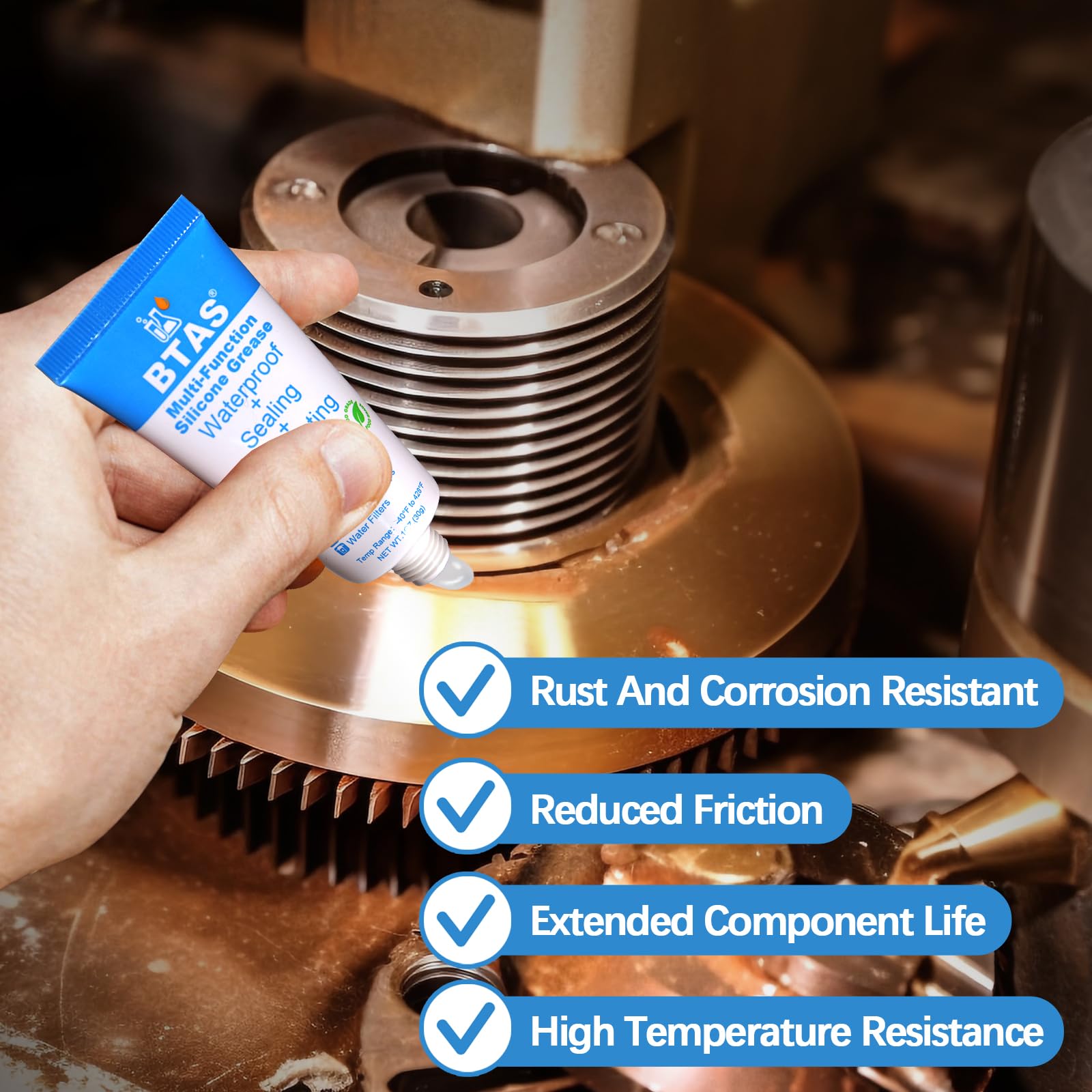 Amazon.com: BTAS Squeaky Door Hinge Lubricant 1 oz & Silicone Grease for  Pool O Rings 1 oz 2 Pcs : Industrial & Scientific