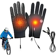 男士女士加热手套,用于寒冷天气工作的触摸屏冬季保暖手套 USB 供电,电加热手套防水防风保暖冬季滑雪自行车礼物