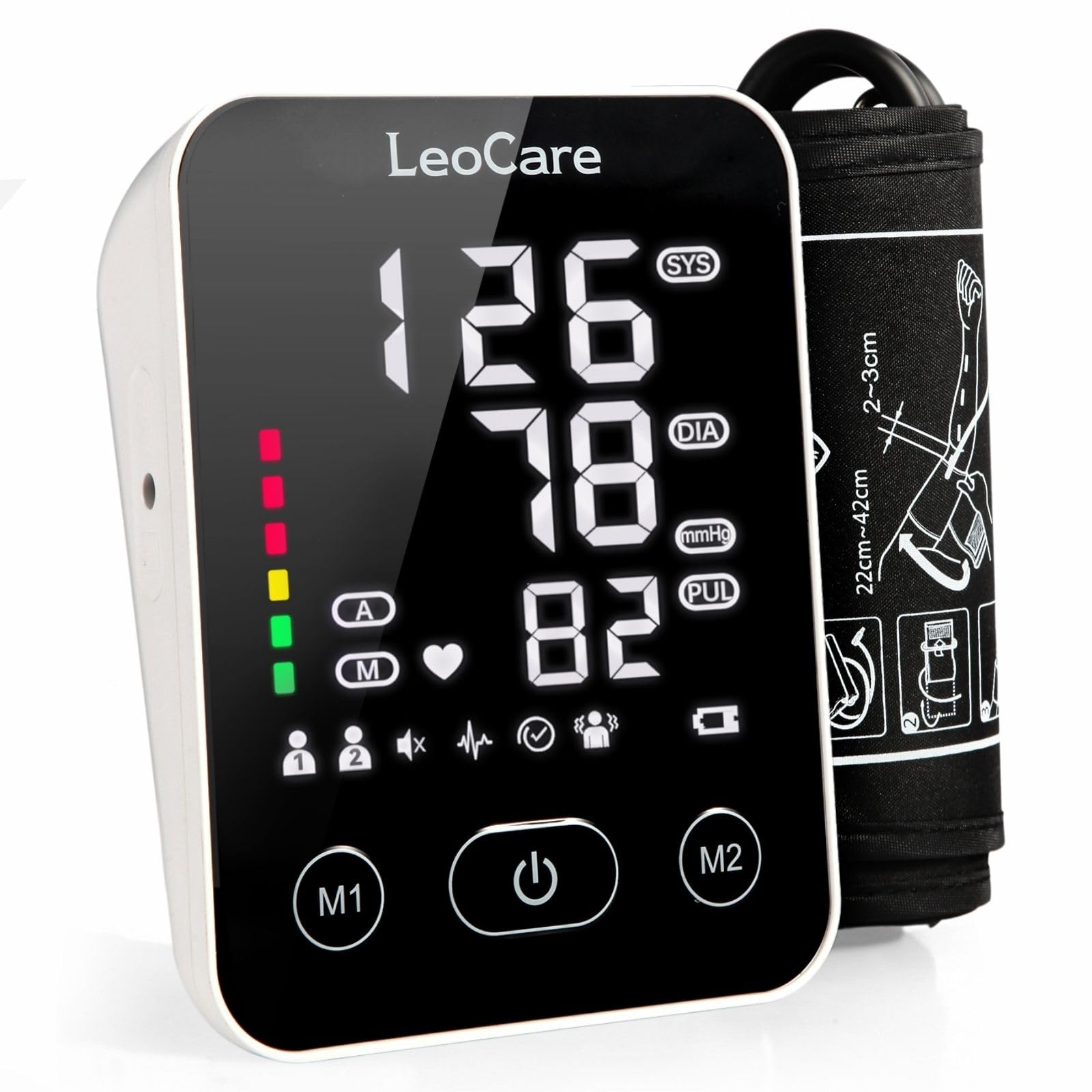 LeoCare Blood Pressure Monitor, NHS Supplier, CE Certified, Clinically Validated Blood Pressure Machine, Upper Arm BP Monitor for Home use, Irregular Heartbeat Detection Technology, BP Machine
