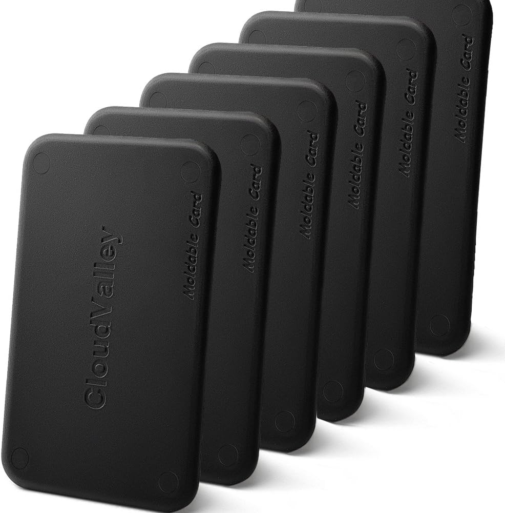 Moldable Plastic Form Card[6 Pack], CloudValley Friendly Polymorph Plastic Glue Handy Pocket Sized thermoplastic Sheet/Mould/mend/Make [Black]