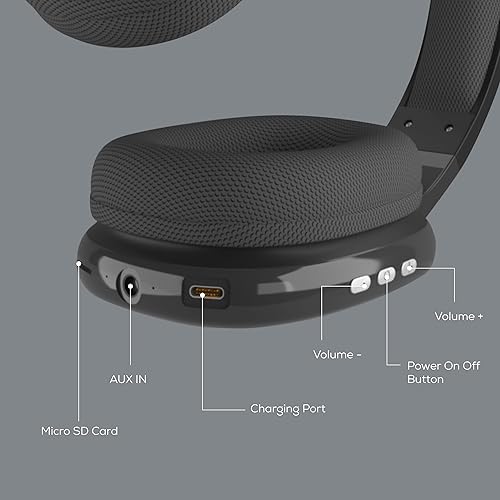 Miniatura 8 de Gabba Goods Auriculares Inalámbricos Bluetooth Sobre la Oreja con Micrófono - Auriculares Inalámbricos - Reducción de Ruido - Bluetooth, Con Cable,