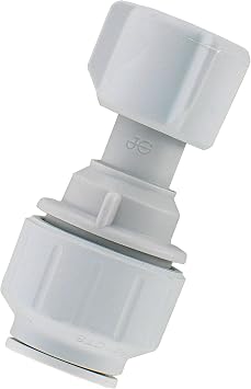 John Guest Speedfit 1/2 Inch CTS x 1/2 Inch NPS Female Swivel Connector, Push to Connect Plastic Plumbing Fitting, White, PEISTC2034P