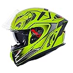 Ignyte IGN-4 Racer ISI/DOT Certified Full Face Graphic Helmet with Outer Anti-Fog Clear Visor and Inner Smoke Sun Shield