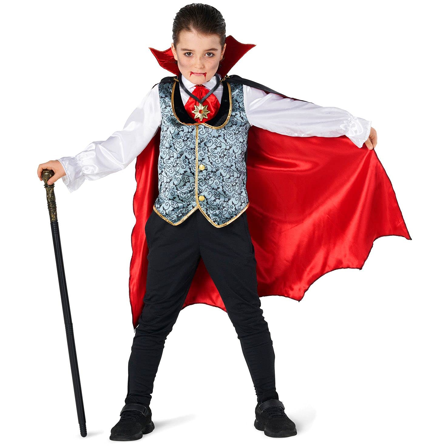 Disfraz de vampiro para niños, disfraz de vampiro para niños, disfraz de Halloween para niños, disfraz de vampiros de Halloween para niños, 4-6 años 2