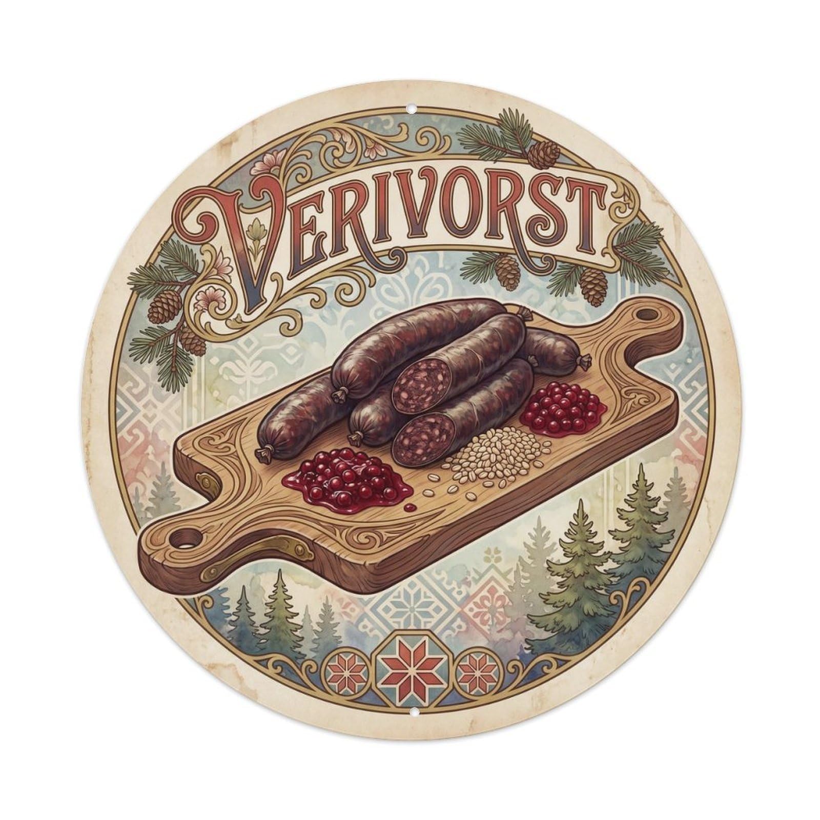 Estonian Verivorst Blood Sausage Classic Metal Tin Sign