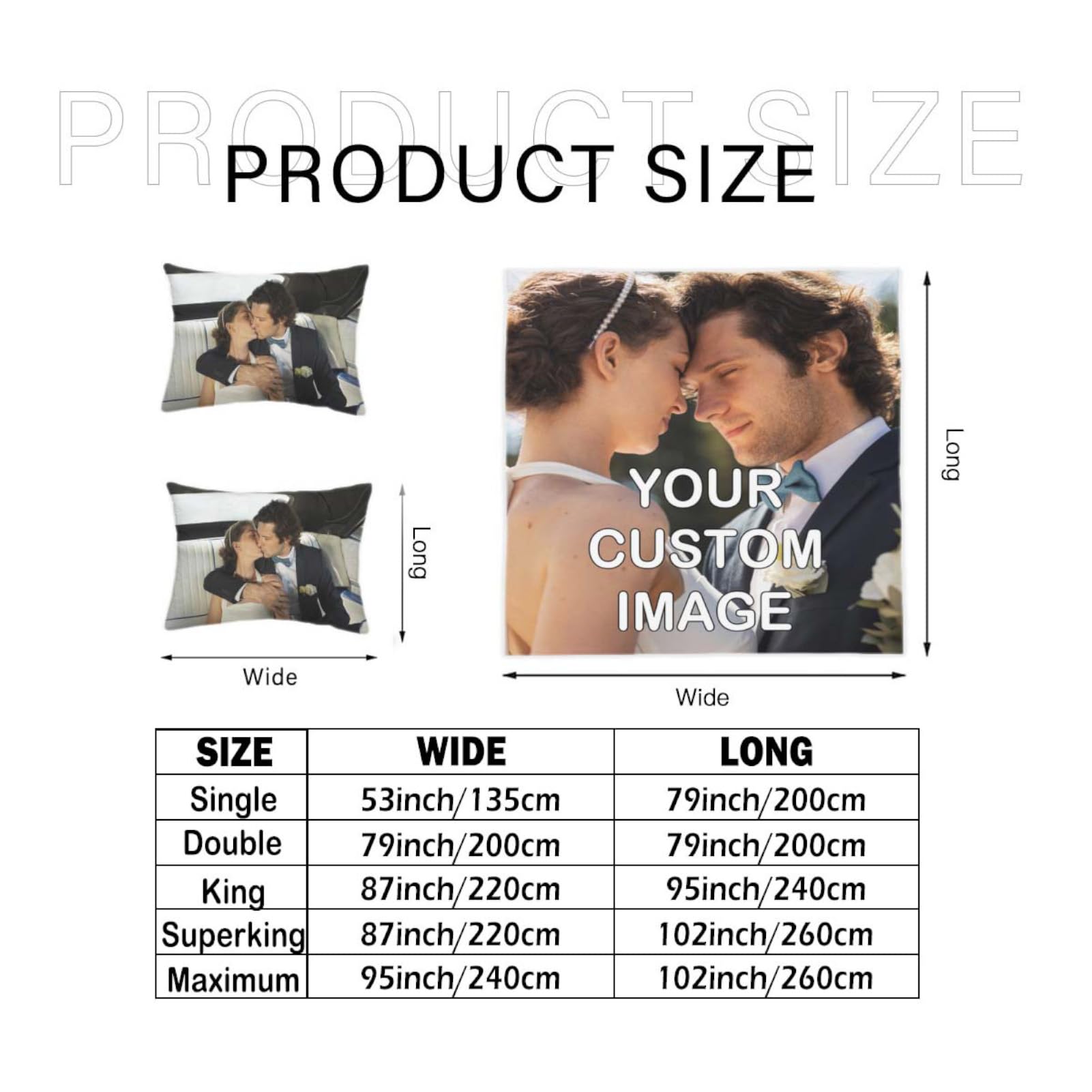 Copripiumino personalizzato Set,Singolo/Matrimoniale Set biancheria da letto con foto/testo,Confortevole, Traspirante,Copripiumino e 2 federe